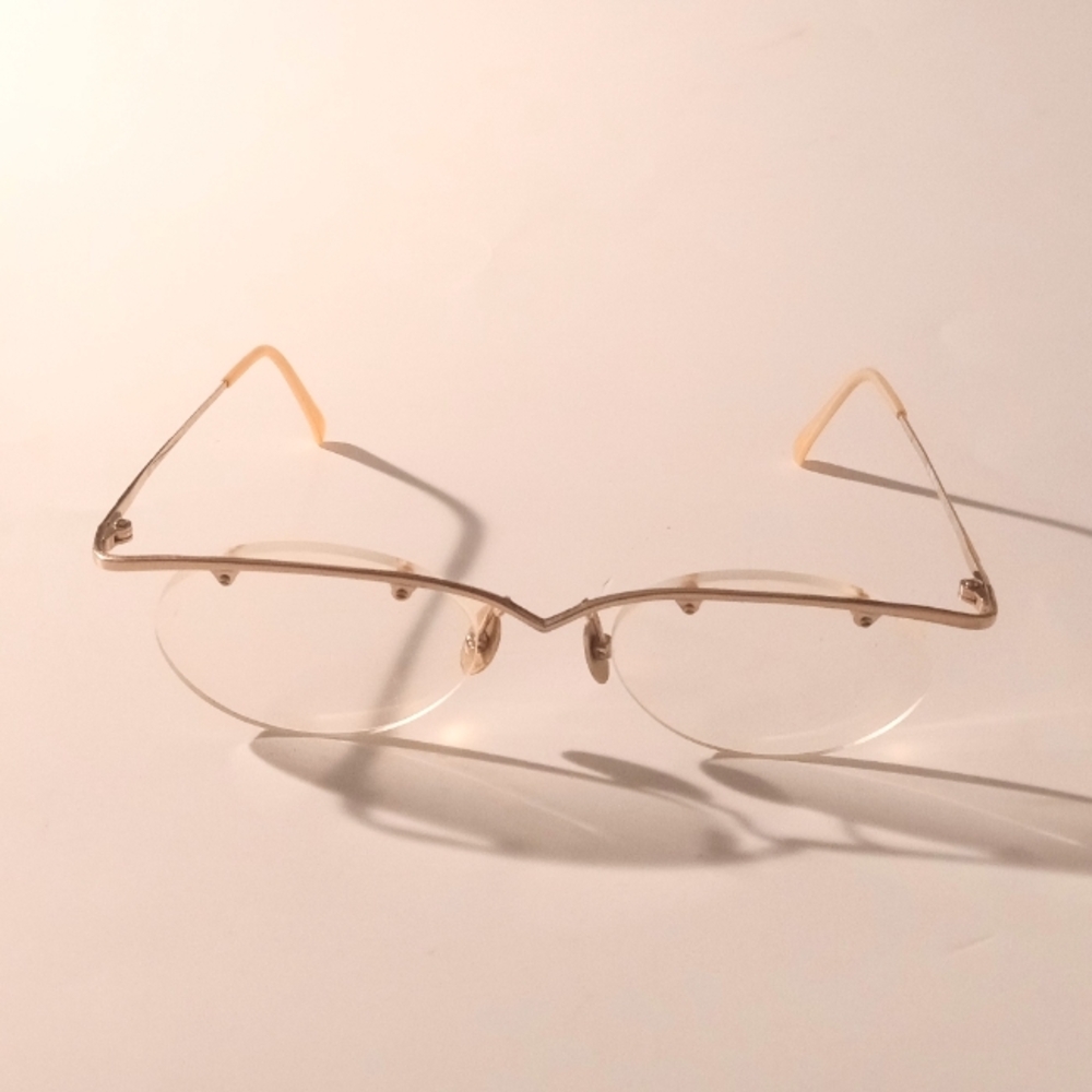 1990s Flair Unique Vintage Half Rim Jet Set 699 Eyeglasses Sunglasses Frame
